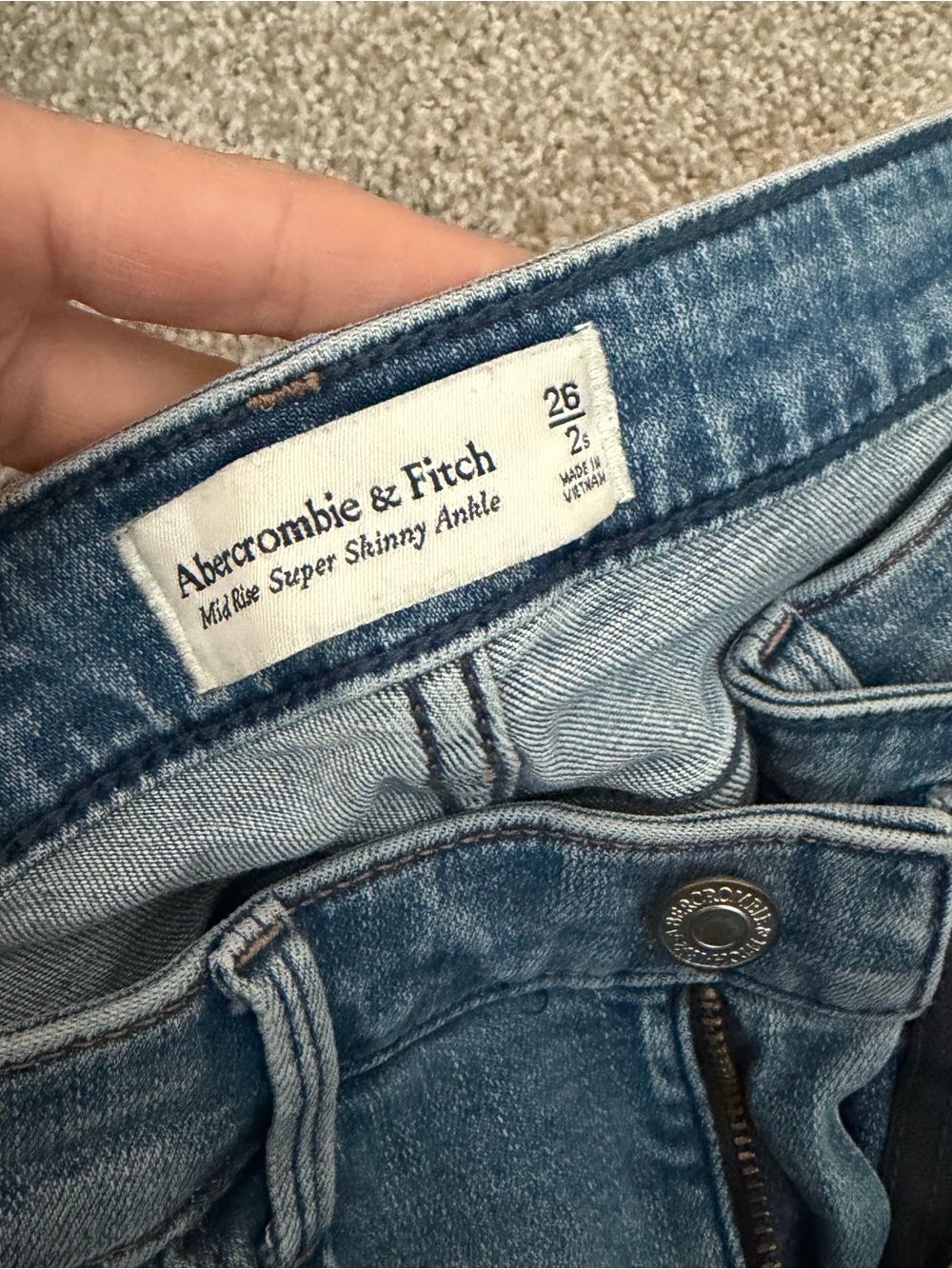 Abercrombie & Fitch Light Blue Super Skinny Ankle Jeans